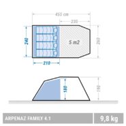 چادر مسافرتی ۴ نفره Quechua مدل Arpenaz 4.1